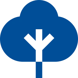 Blue tree logo representing Next Level Outdoor Services, landscaping and lawn care experts in Sioux Falls, SD.